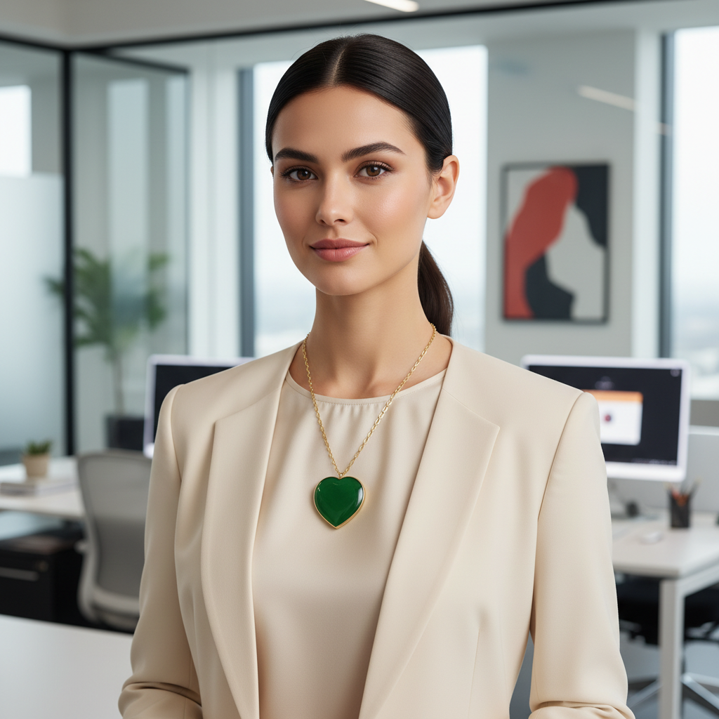 Amore Verde Murano Heart Necklace_ChicaChica