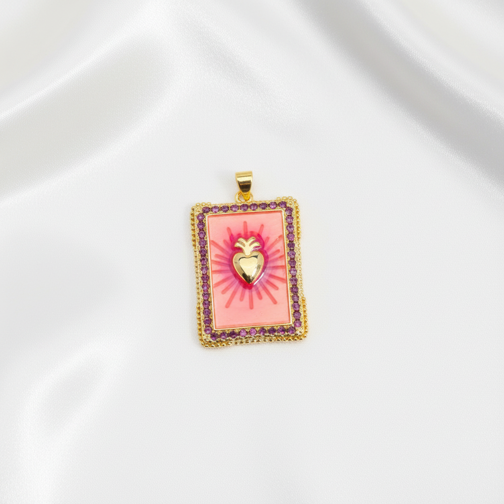 Blush Radiance Sacred Heart Necklace _ChicaChica
