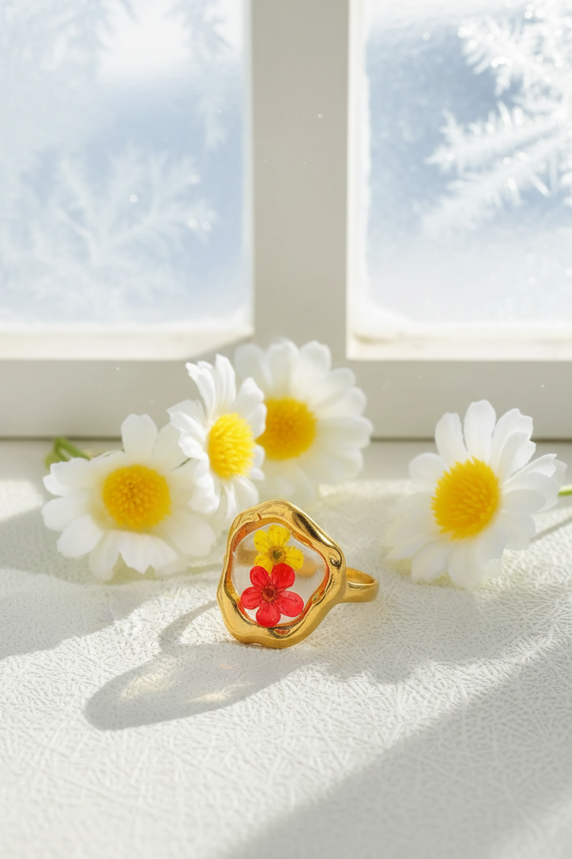 Flower Punch Ring-ChicaChica Jewelry