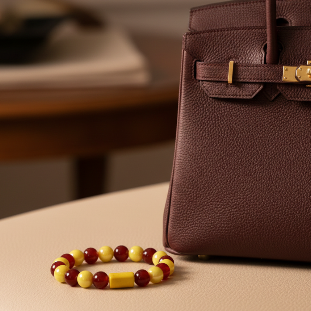 Honey Merlot Bead Bracelet _ChicaChica