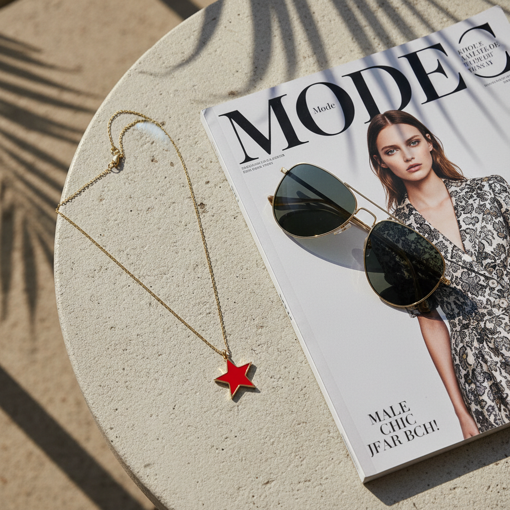 Radiant Magenta Star Necklace_ChicaChica