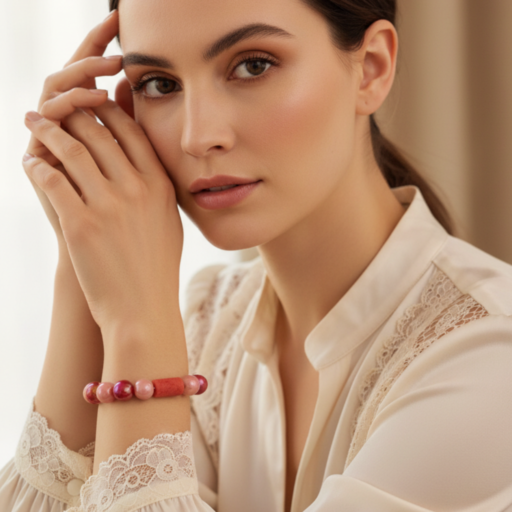 Rosy Heart Bracelet_ChicaChica