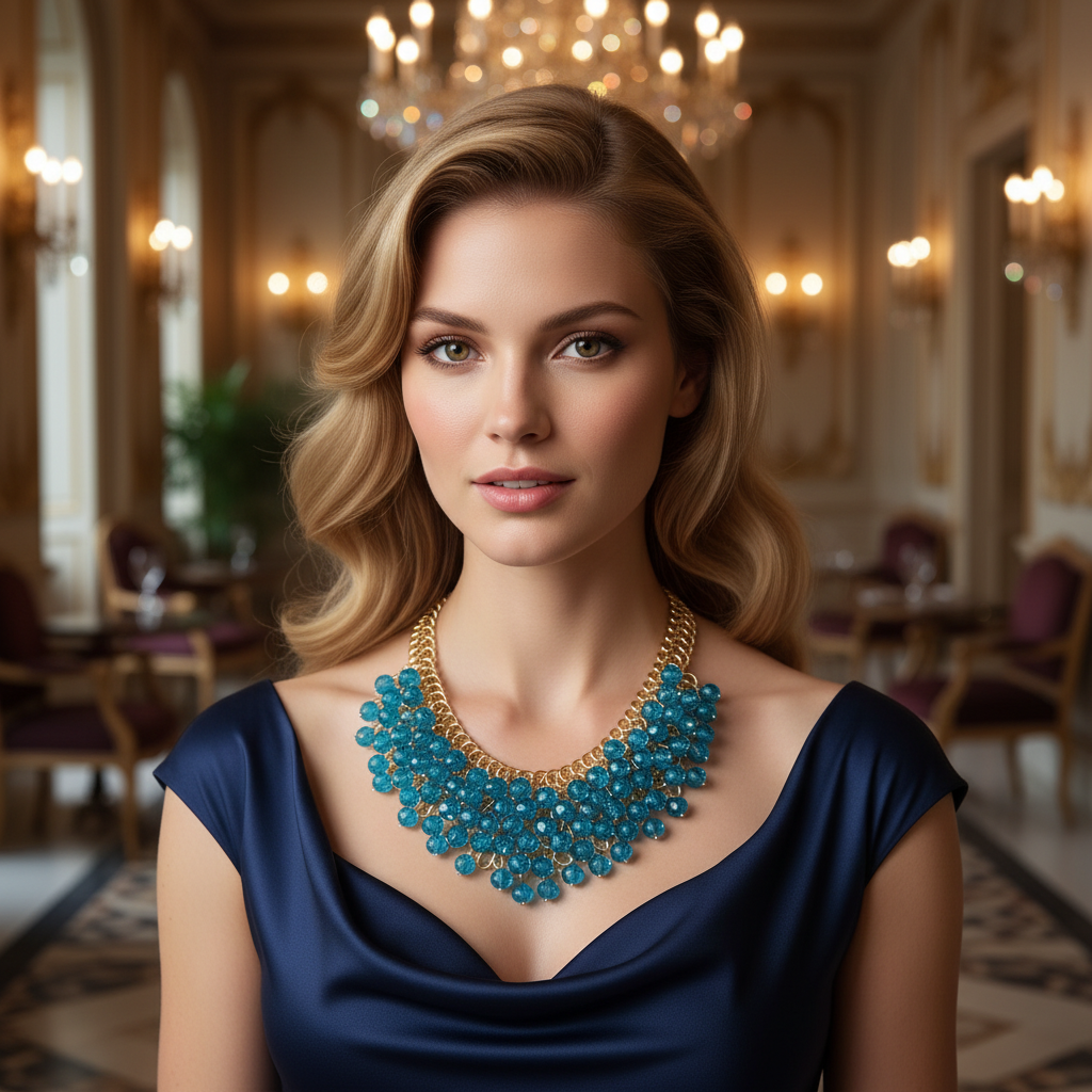 The Azure Ripple Necklace_ChicaChica