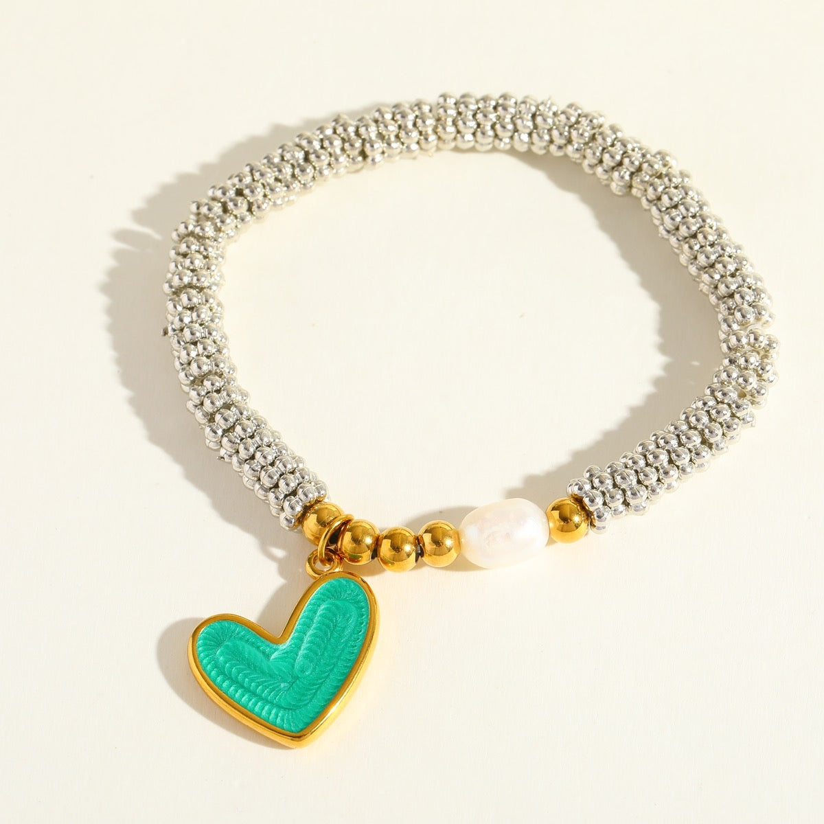 Endless Promise Mint Heart Bracelet