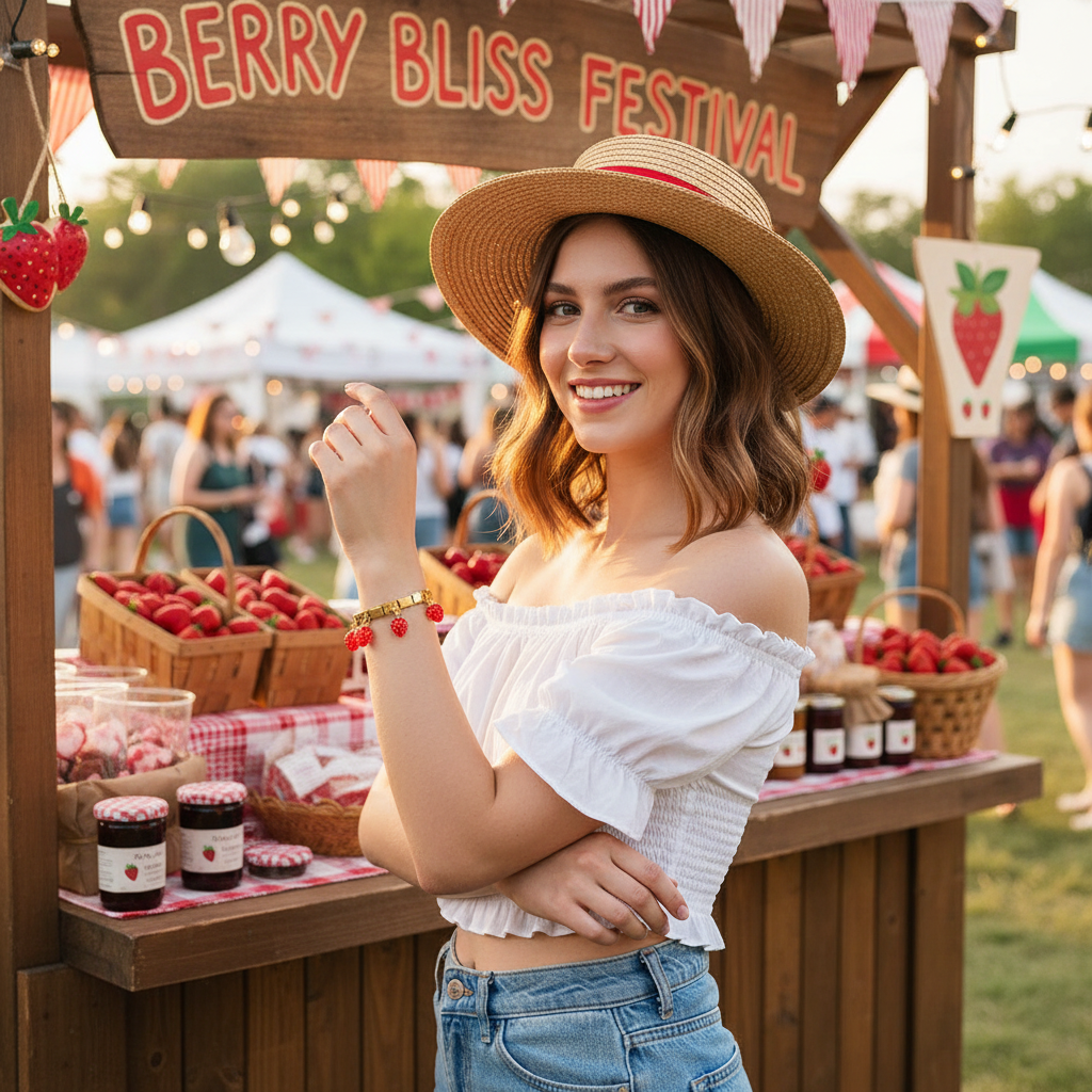 Amalfi Strawberry Bracelet-ChicaChica