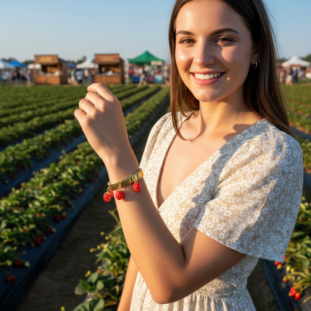 Amalfi Strawberry Bracelet_ChicaChica