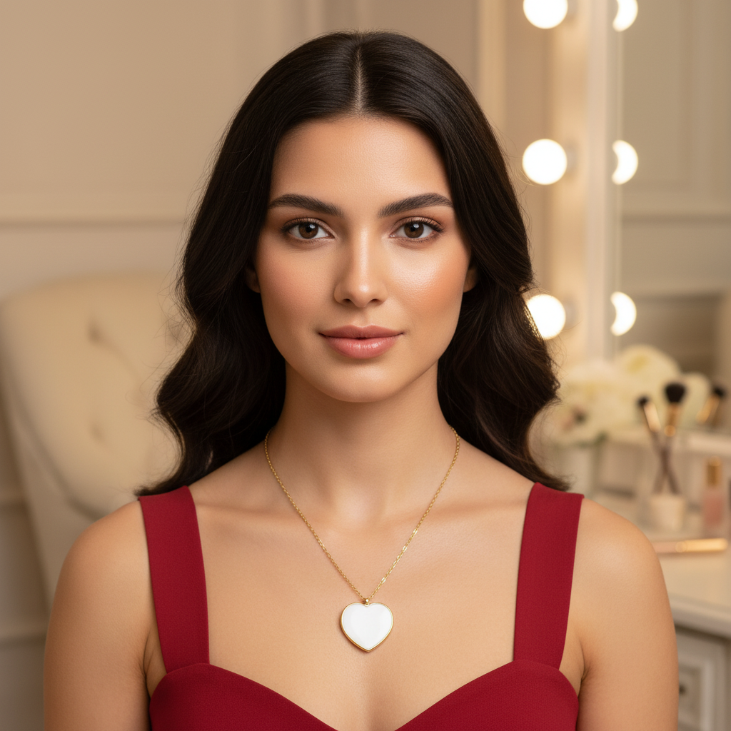 Amore Bianca Heart Necklace_ChicaChica