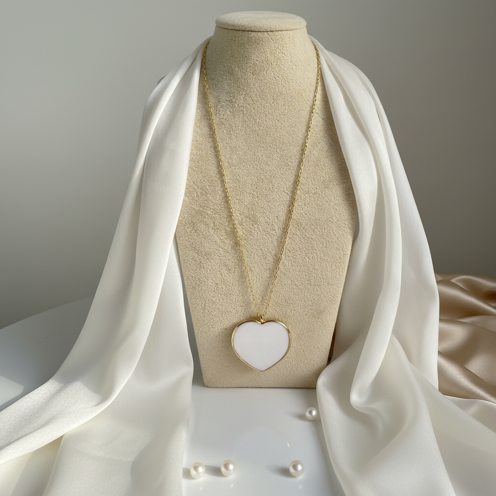 Amore Bianca Heart Necklace_ChicaChica