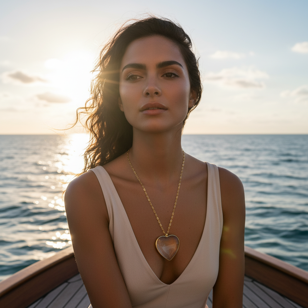 Amore Cristallo Heart Necklace_ChicaChica