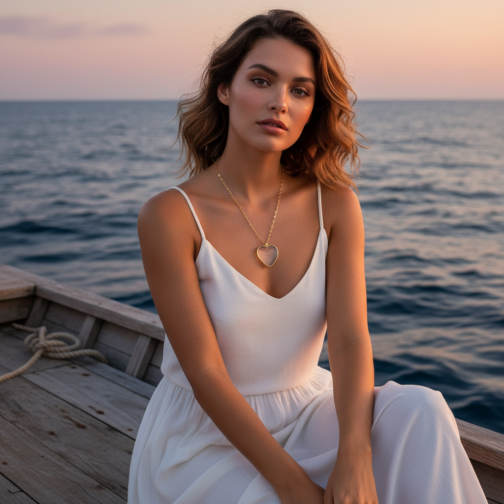 Amore Cristallo Heart Necklace_ChicaChica