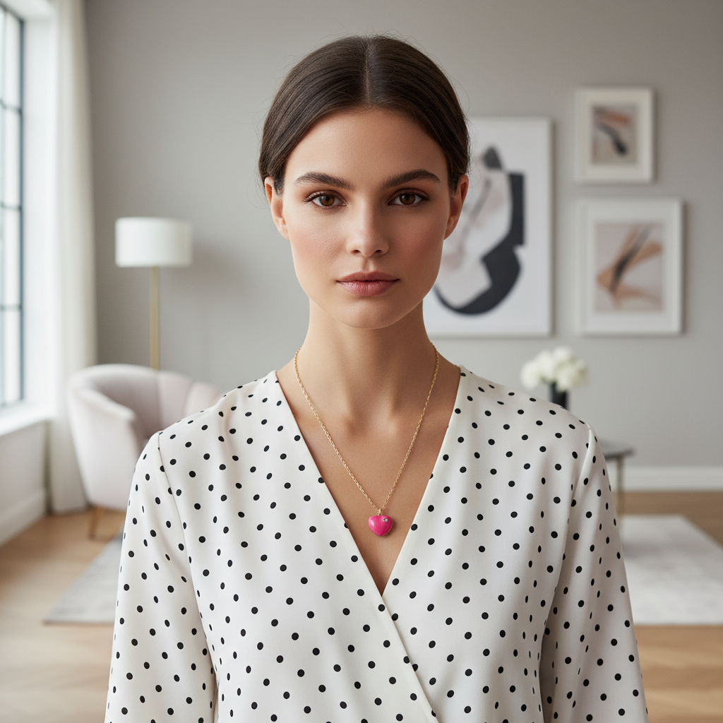 Amore Fuchsia Glow Heart Necklace_ChicaChica
