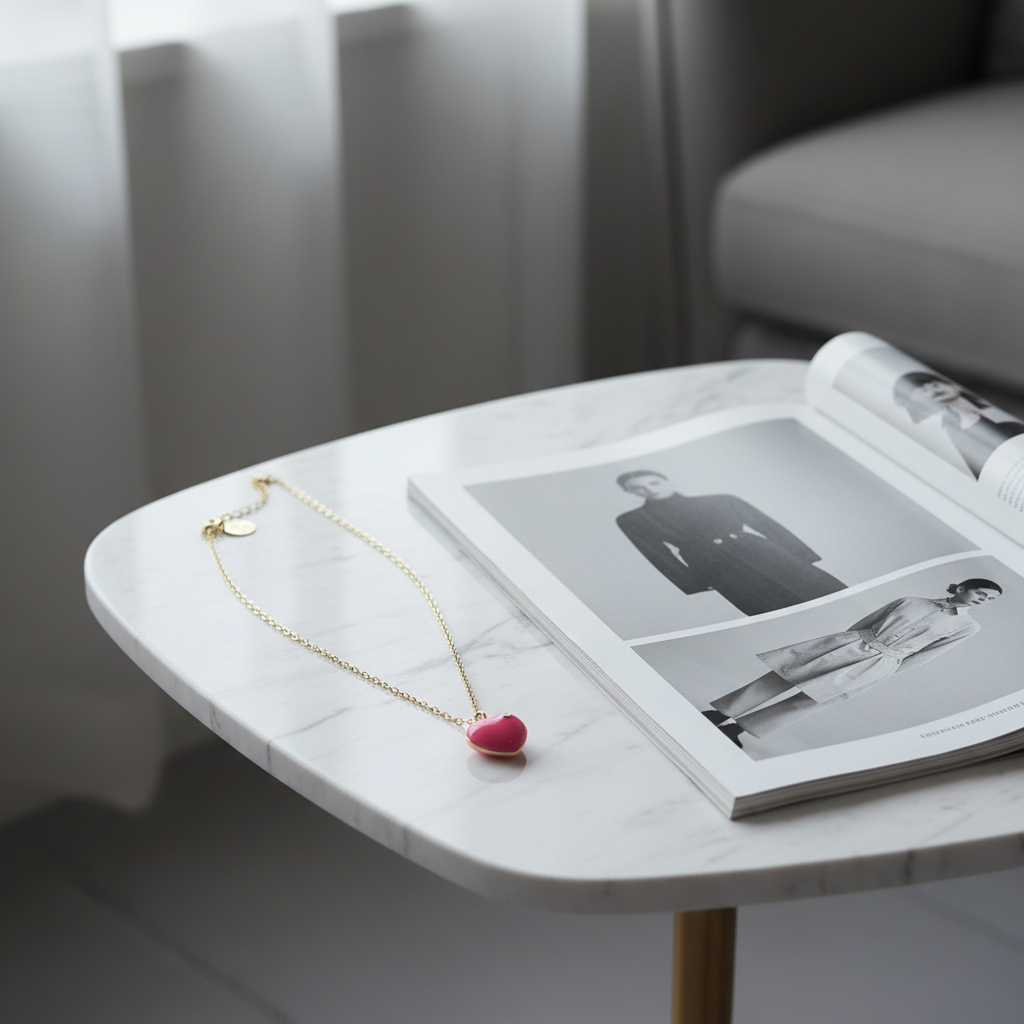 Amore Fuchsia Glow Heart Necklace_ChicaChica