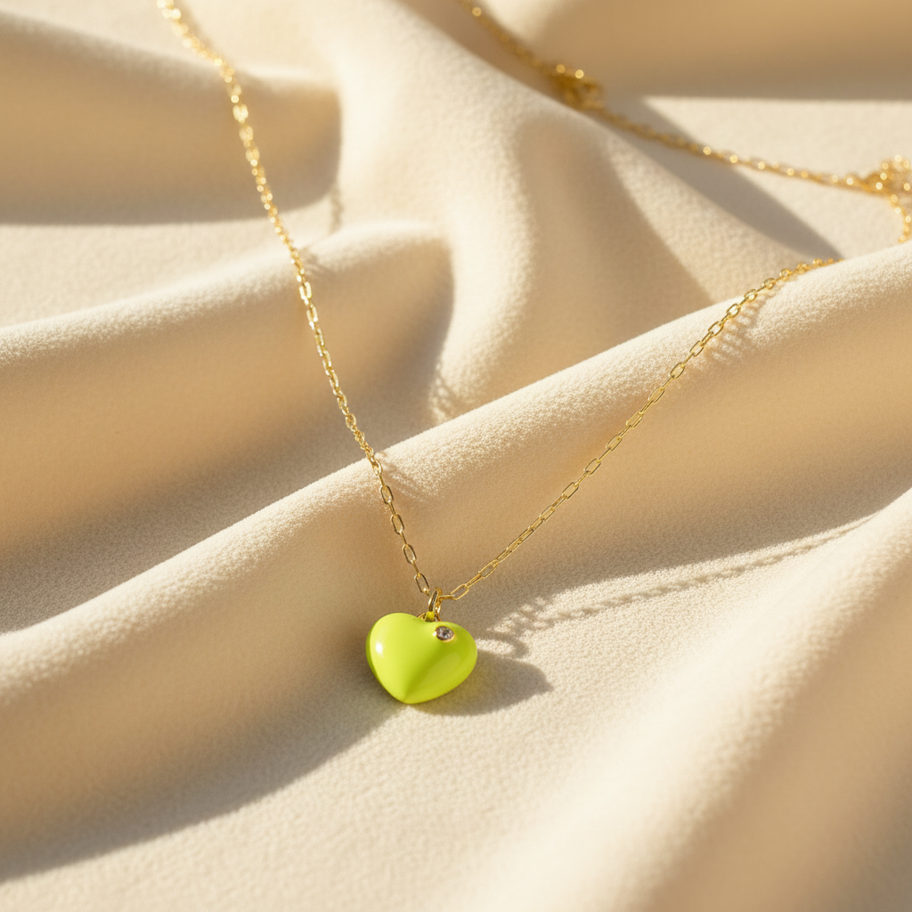 Amore Lemon-Glow Heart Necklace_ChicaChica