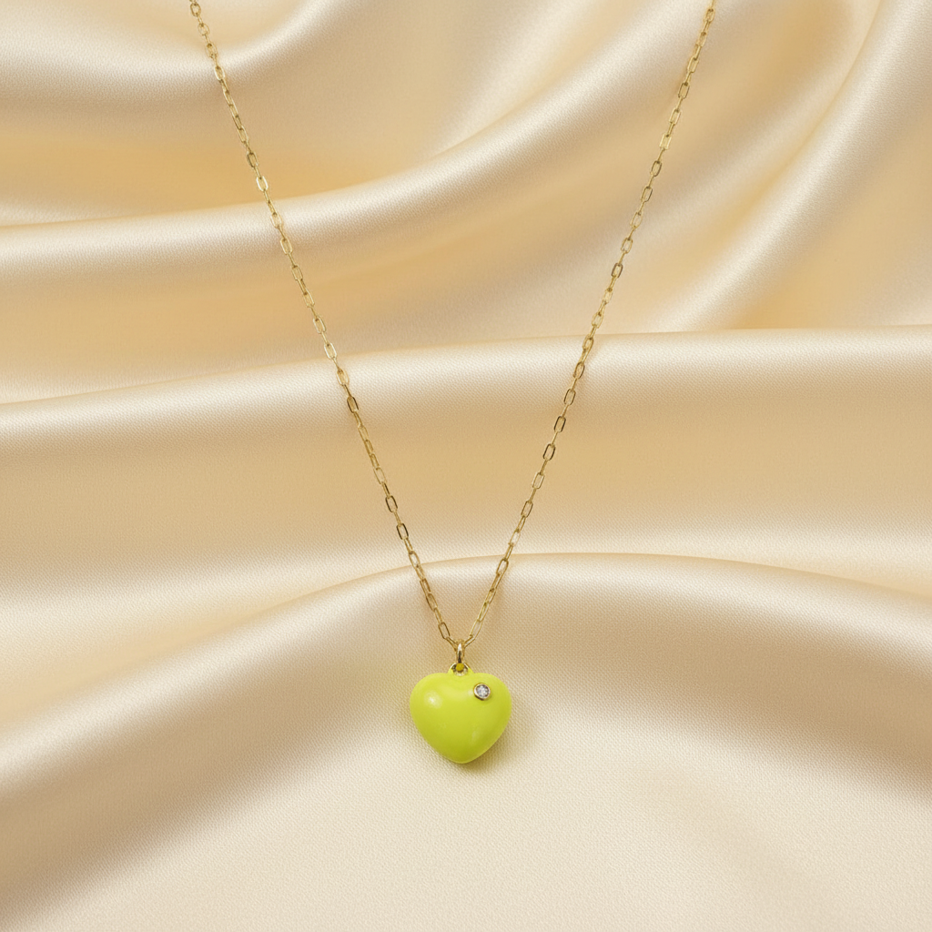 Amore Lemon-Glow Heart Necklace_ChicaChica
