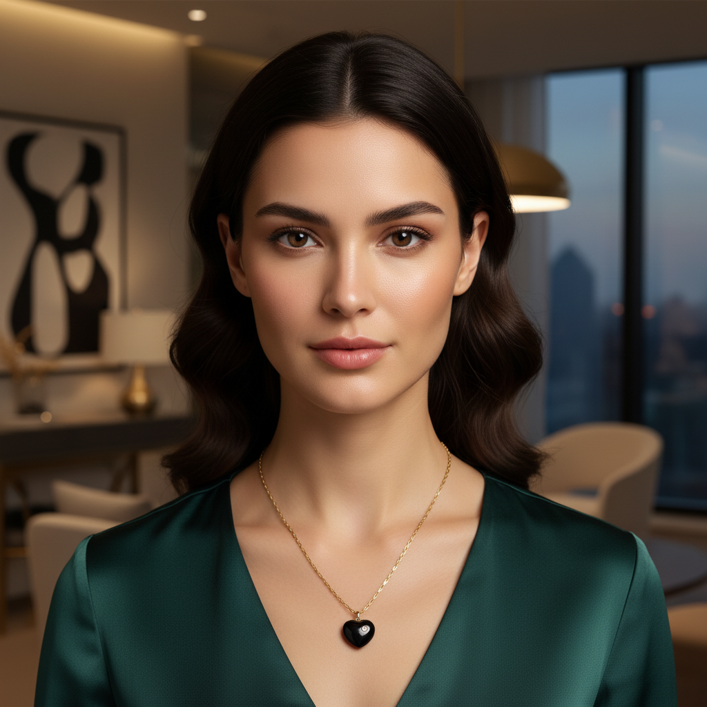 Amore Noir Glow Heart Necklace_ChicaChica