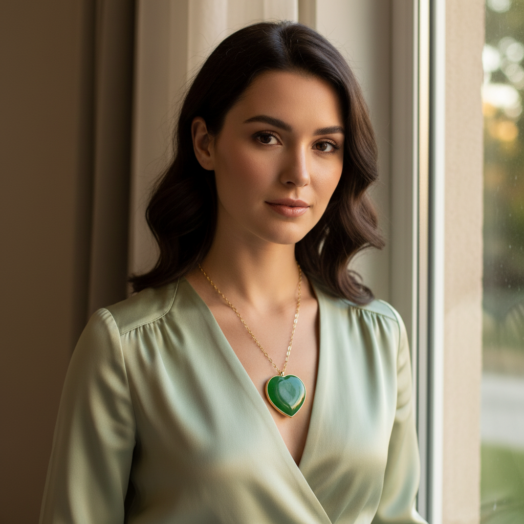 Amore Verde Murano Heart Necklace_ChicaChica