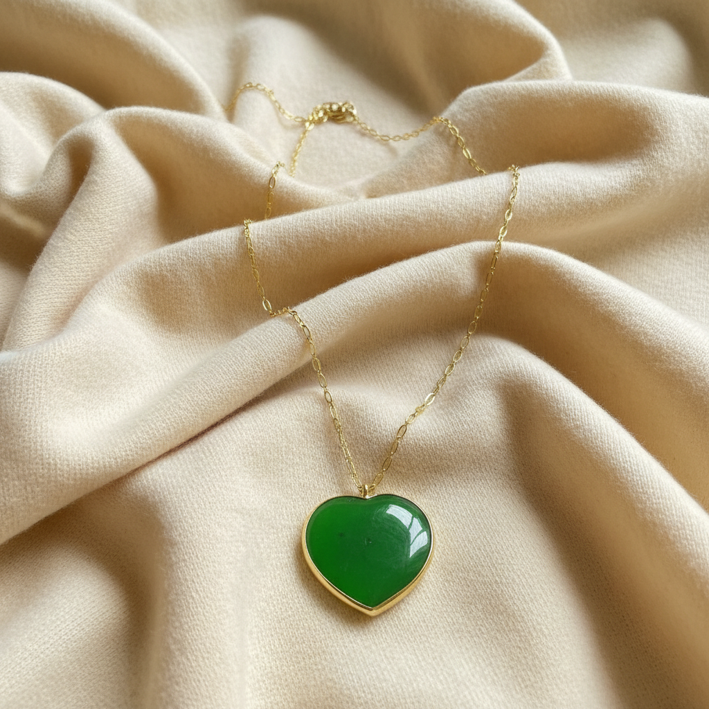 Amore Verde Murano Heart Necklace_ChicaChica