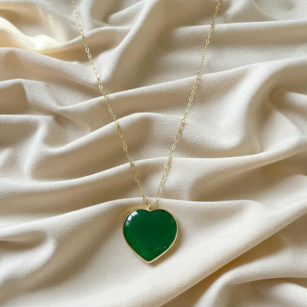 Amore Verde Murano Heart Necklace_ChicaChica