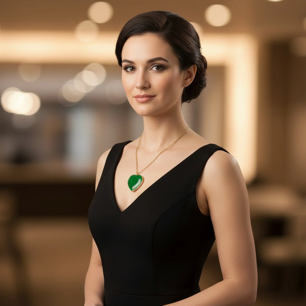 Amore Verde Murano Heart Necklace_ChicaChica