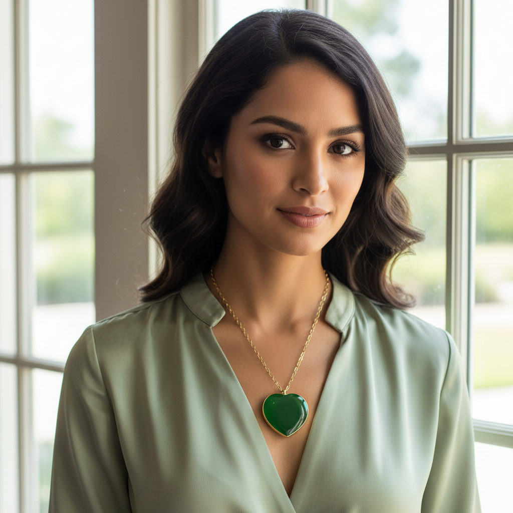 Amore Verde Murano Heart Necklace_ChicaChica