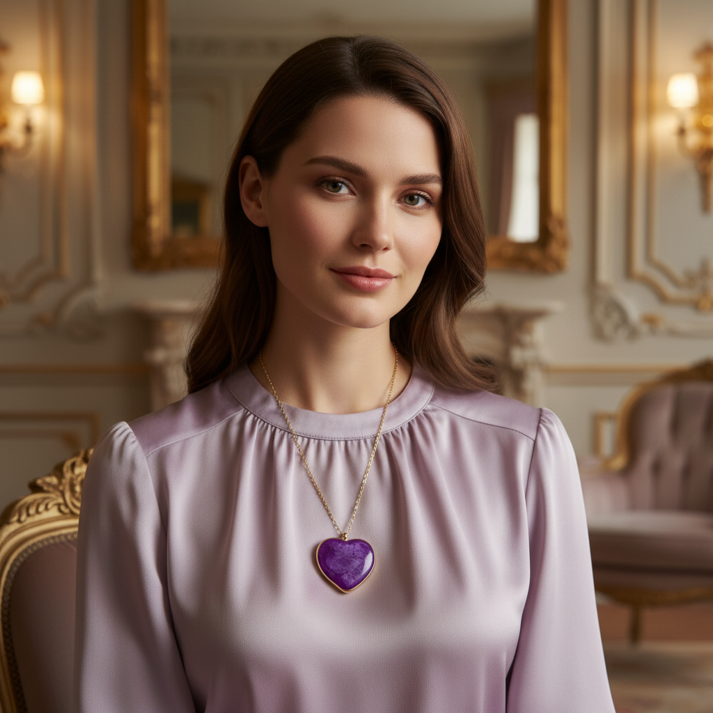 Amore Viola Heart Necklace_ChicaChica