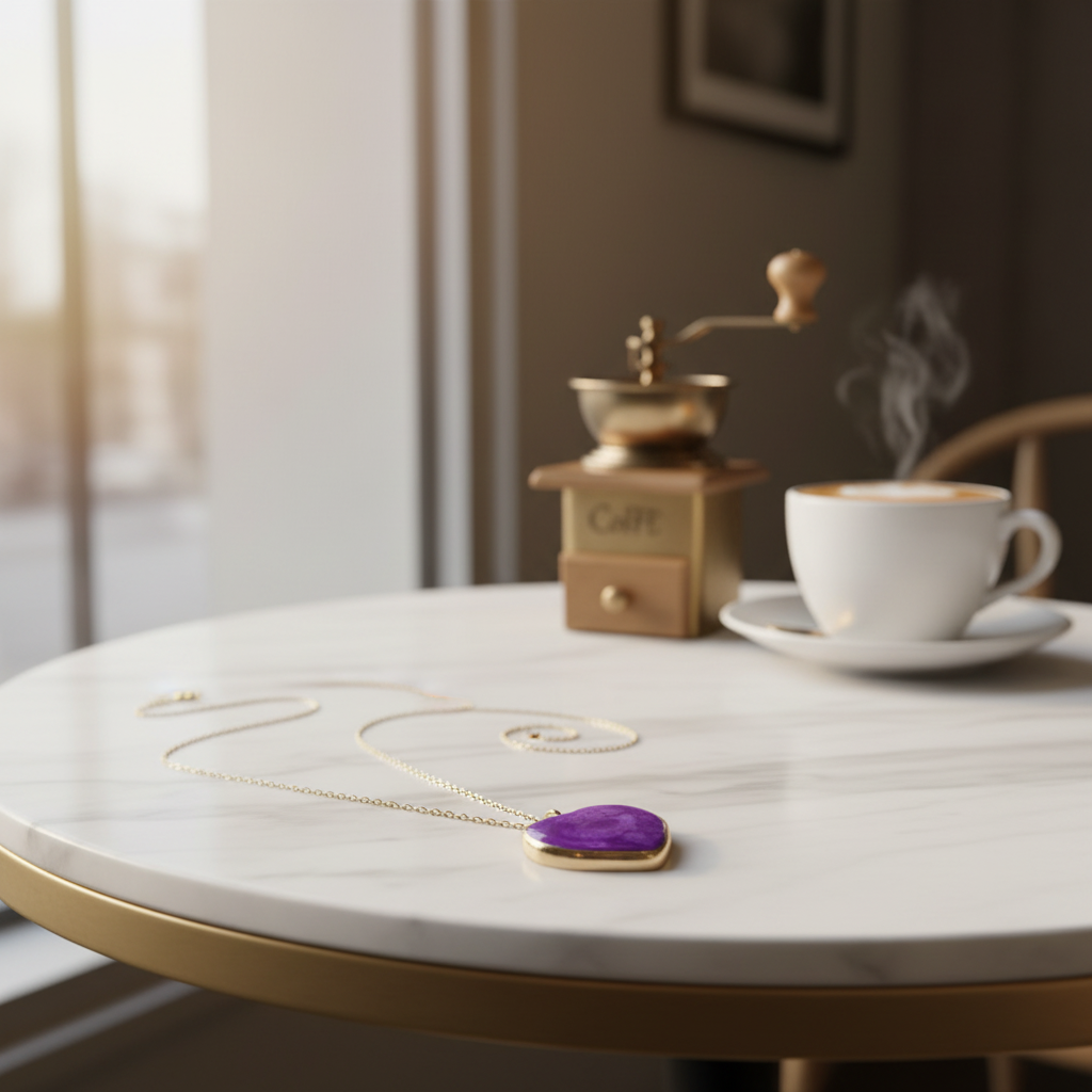 Amore Viola Heart Necklace_ChicaChica