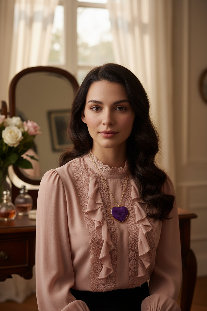 Amore Viola Heart Necklace_ChicaChica