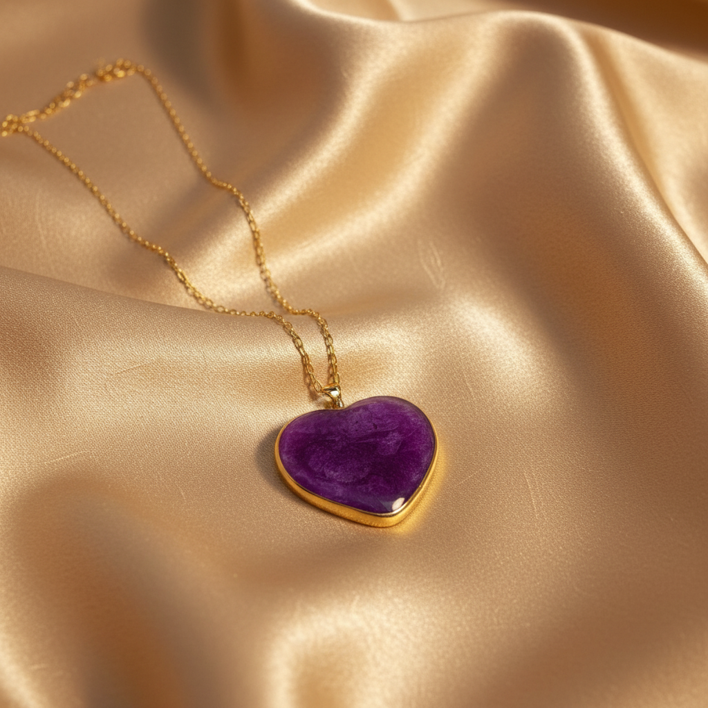 Amore Viola Heart Necklace_ChicaChica