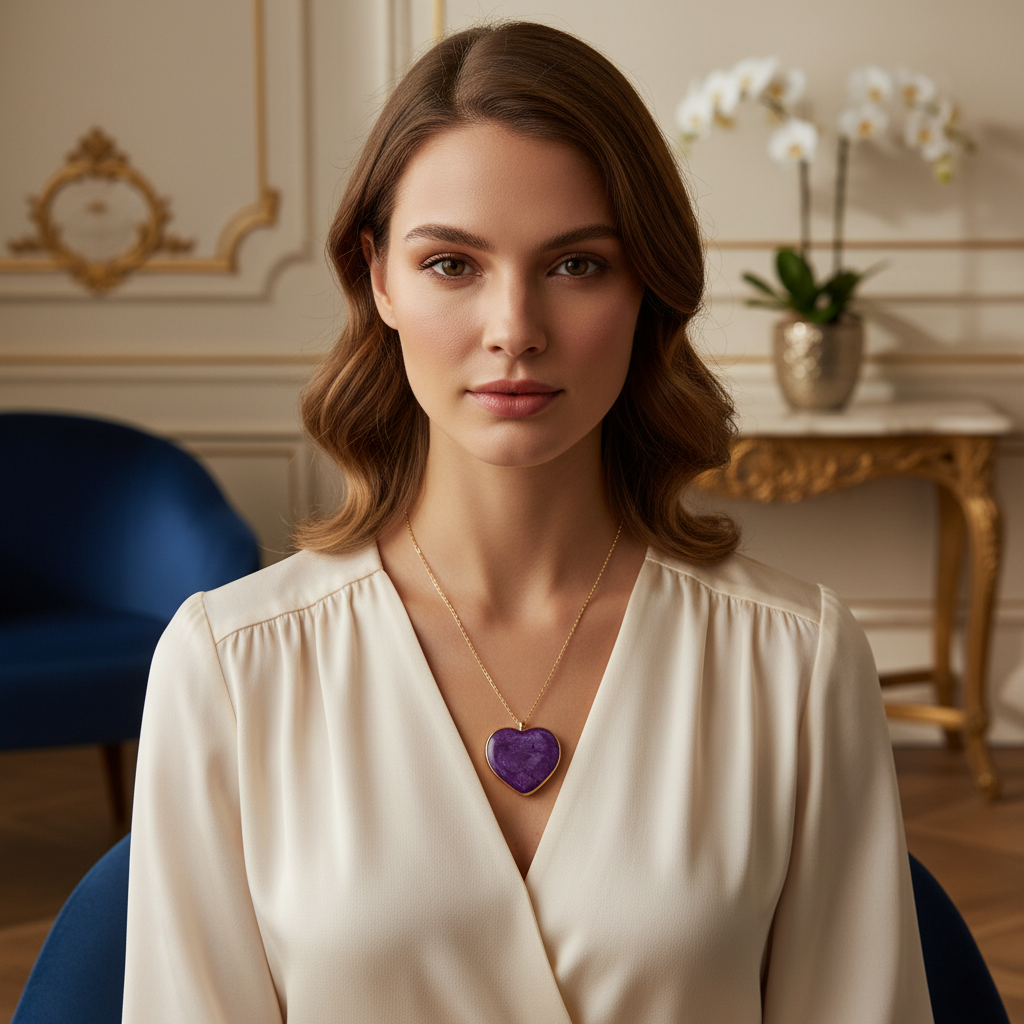 Amore Viola Heart Necklace_ChicaChica