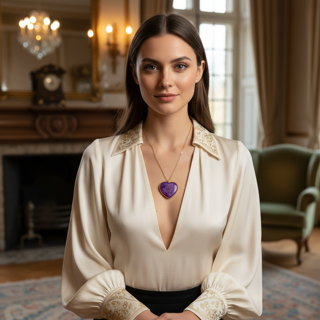 Amore Viola Heart Necklace_ChicaChica