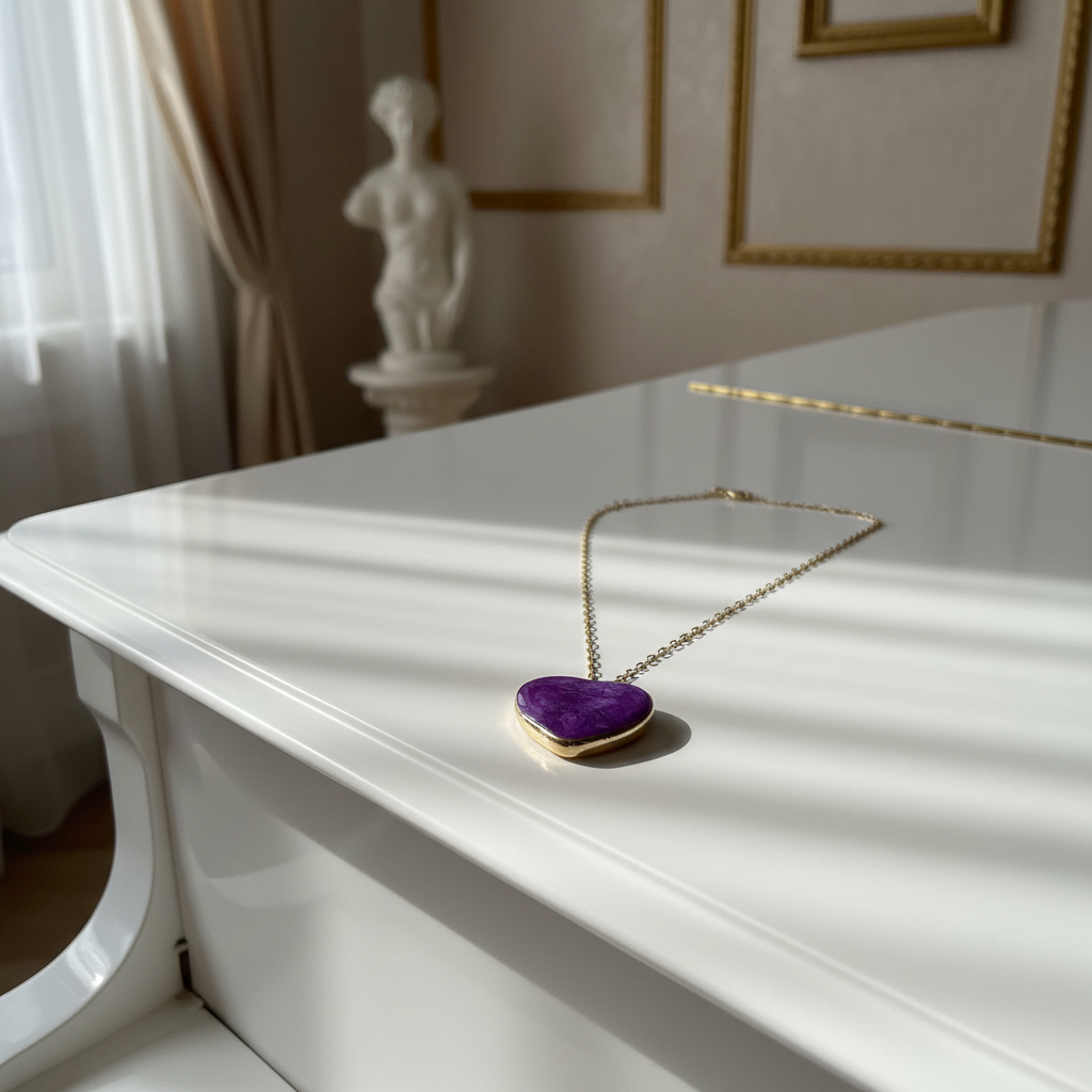 Amore Viola Heart Necklace_ChicaChica