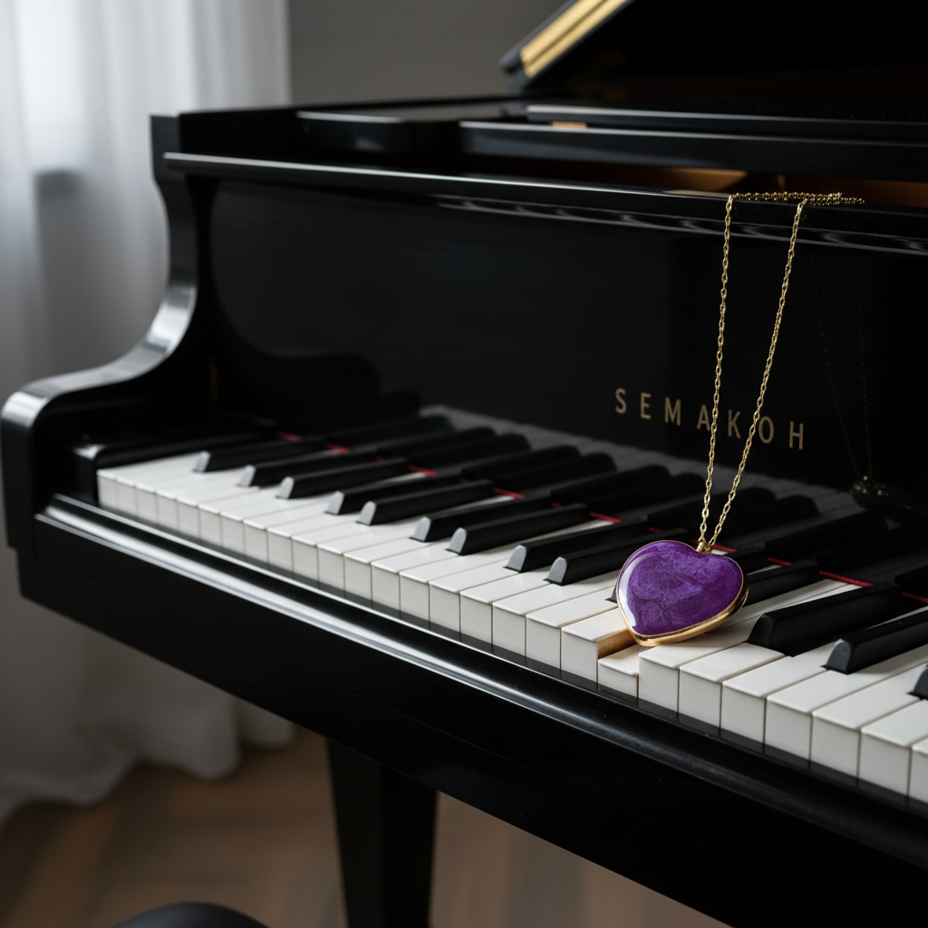 Amore Viola Heart Necklace_ChicaChica