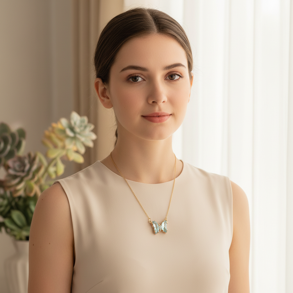 Aura Butterfly Necklace_Pool Blue_ChicaChica