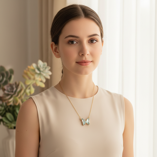Aura Butterfly Necklace_Pool Blue_ChicaChica