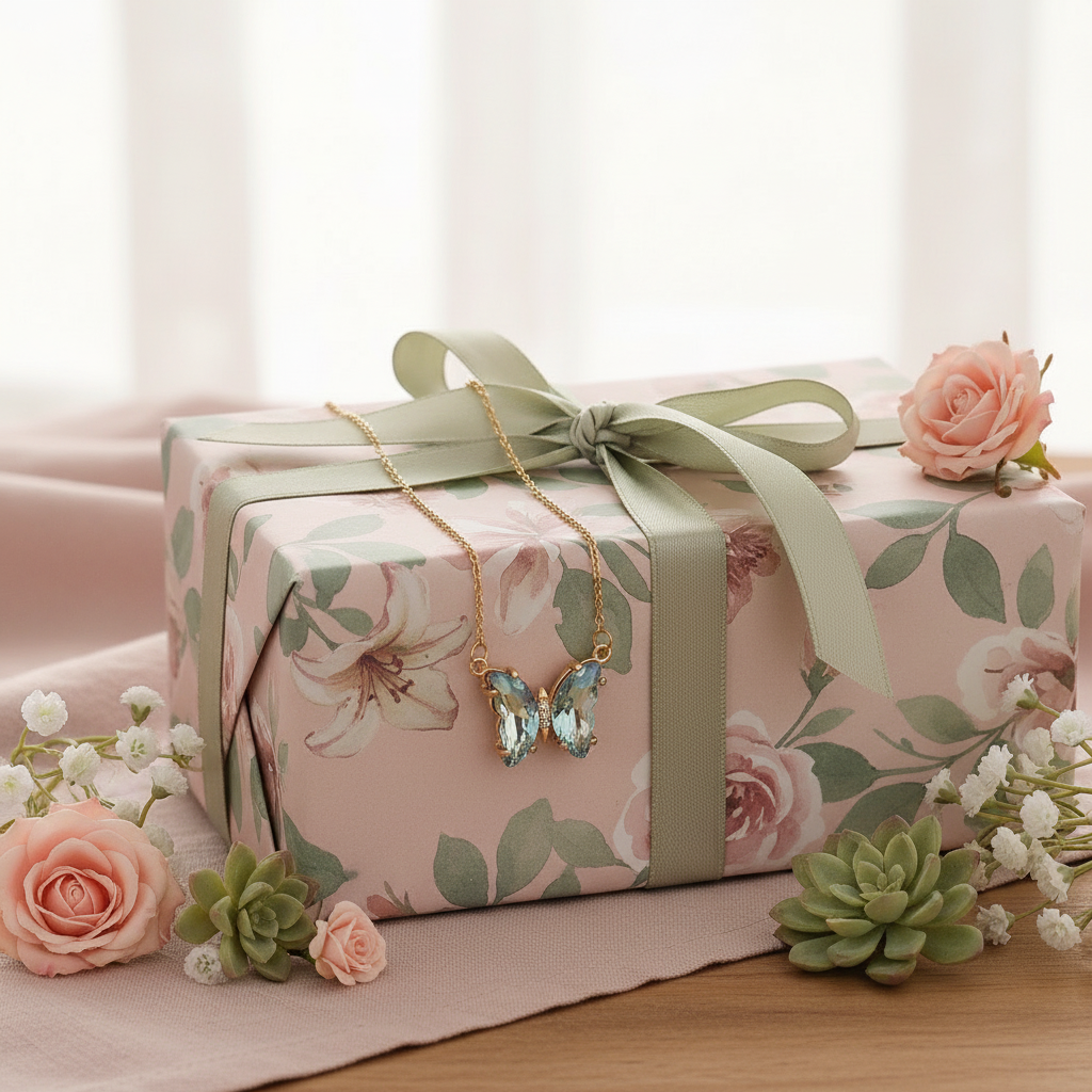 Aura Butterfly Necklace_Pool Blue_ChicaChica