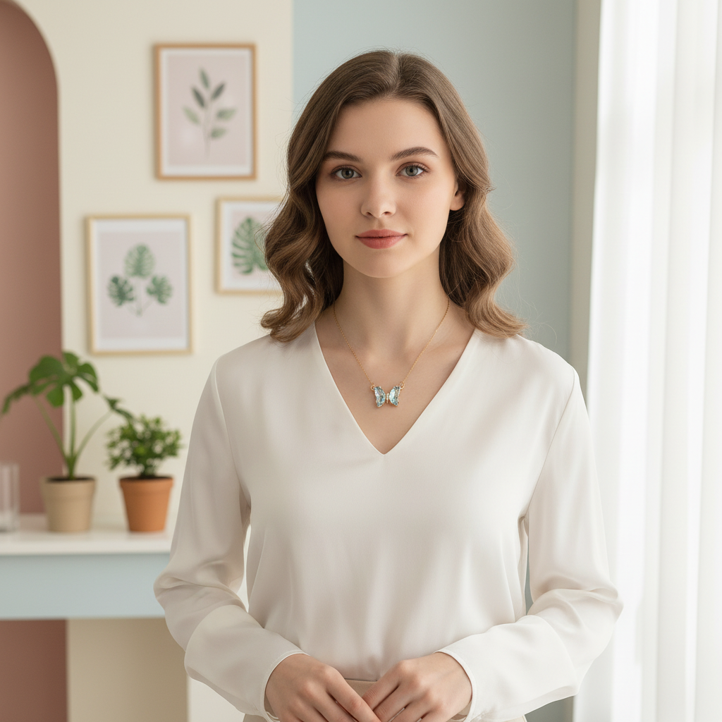 Aura Butterfly Necklace_Pool Blue_ChicaChica