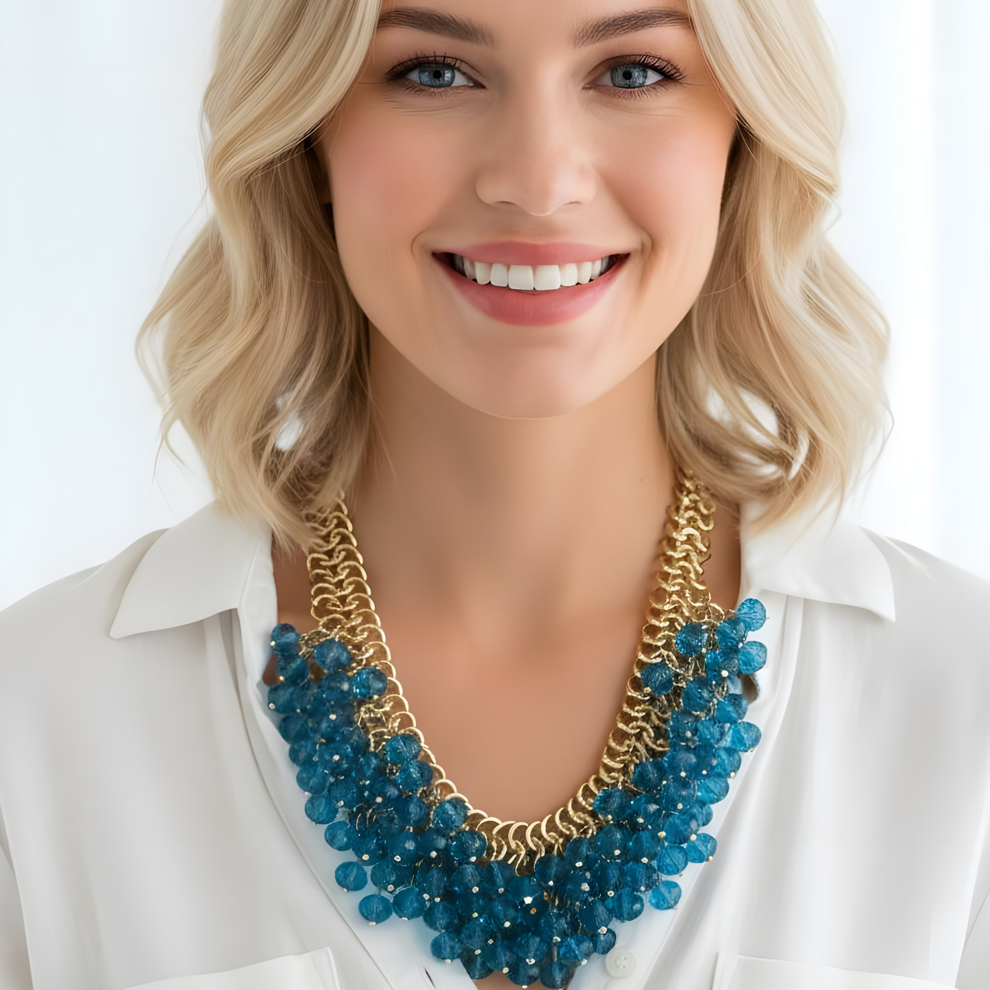 Azure Ripple Necklace_AQUA Collection_Chica Chica
