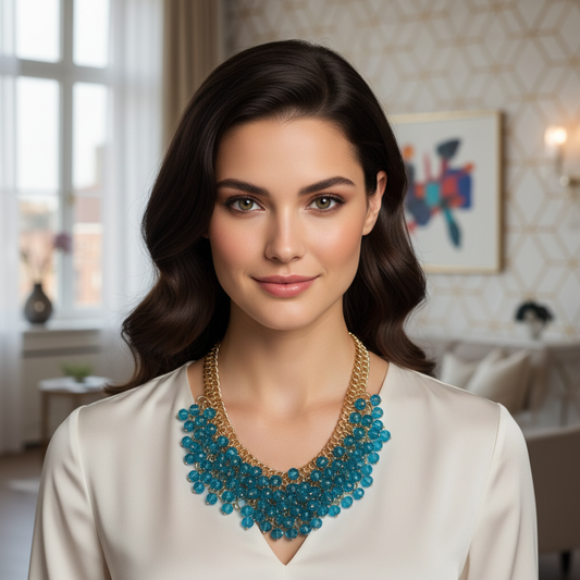 Azure Ripple Necklace_ChicaChica