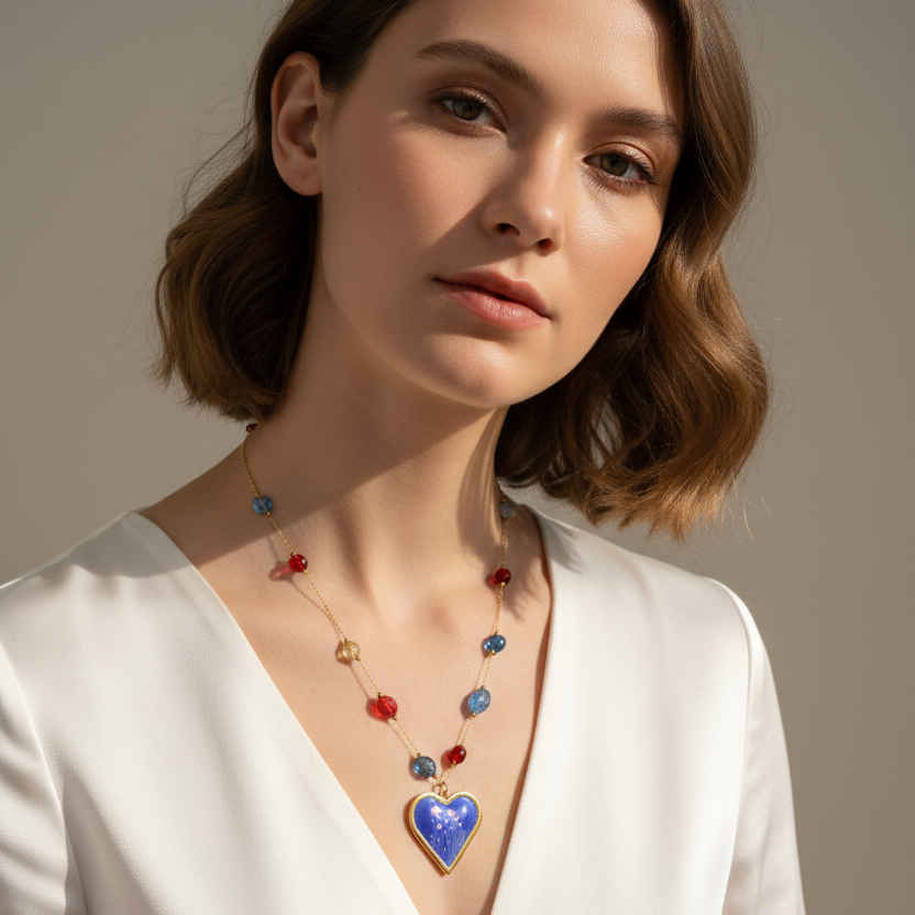 Blue Bloom Necklace_ChicaChica