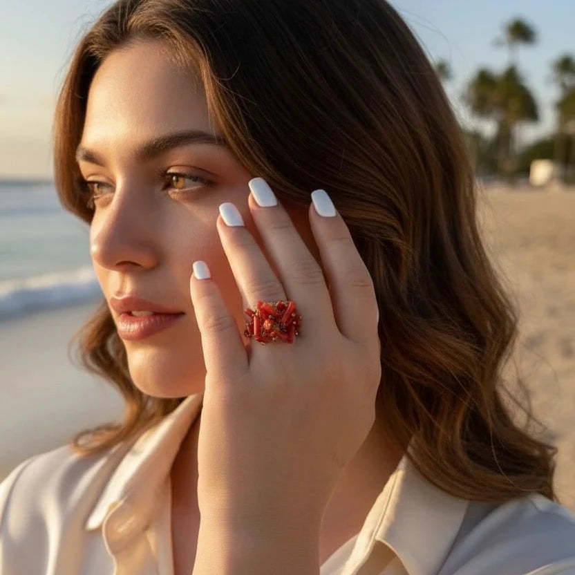 Coral Ember Ring_ChicaChica