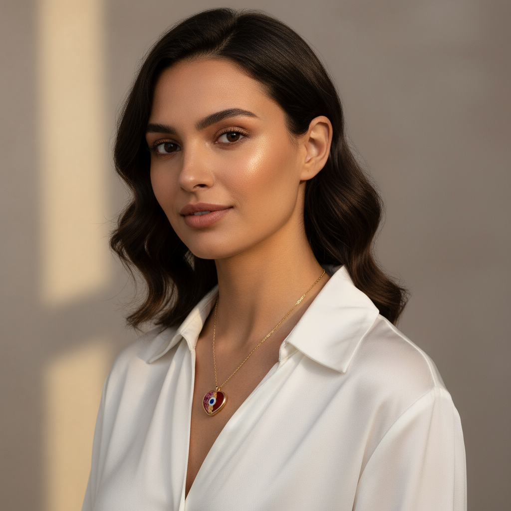 Crimson Aegis Heart Necklace_ChicaChica