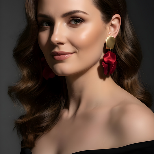 Crimson Bloom Earrings_BuzznFlutter_ChicaChica