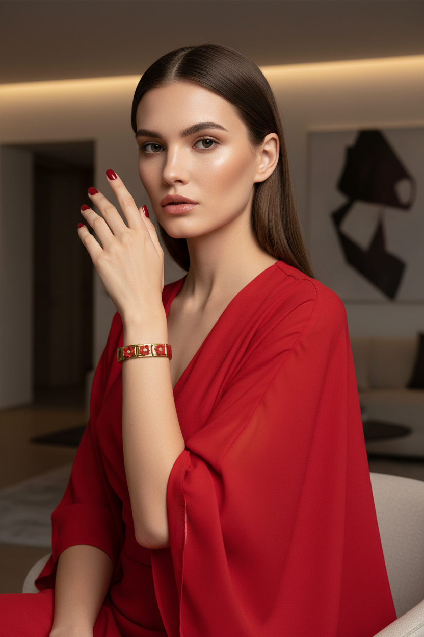 Crimson Blossom Bracelet_ChicaChica