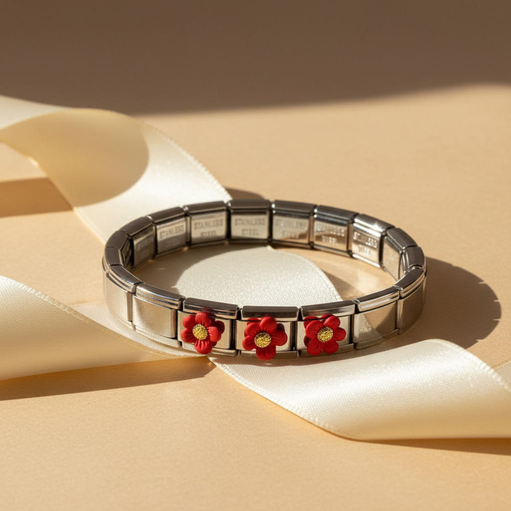 Crimson Frost Blossom Bracelet_ChicaChica