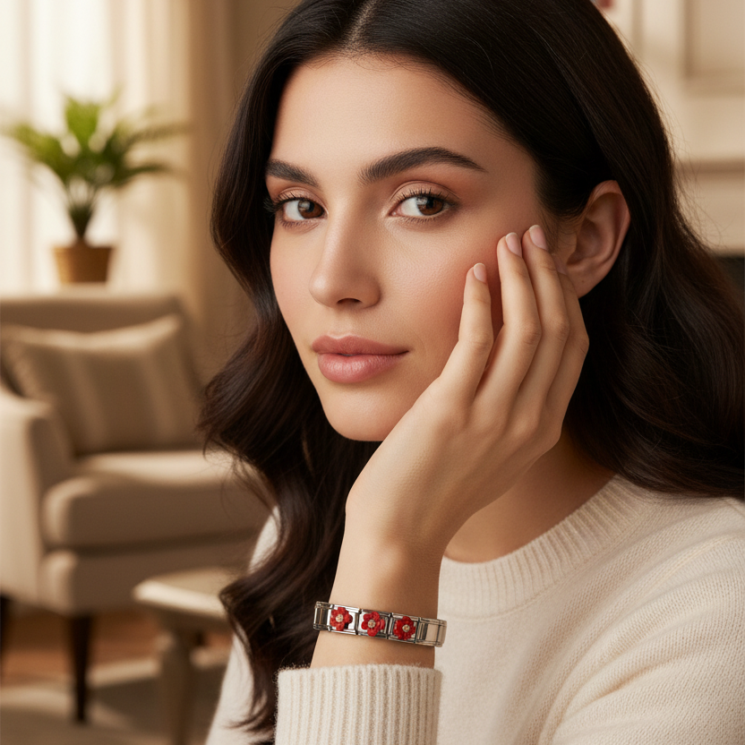 Crimson Frost Blossom Bracelet_ChicaChica