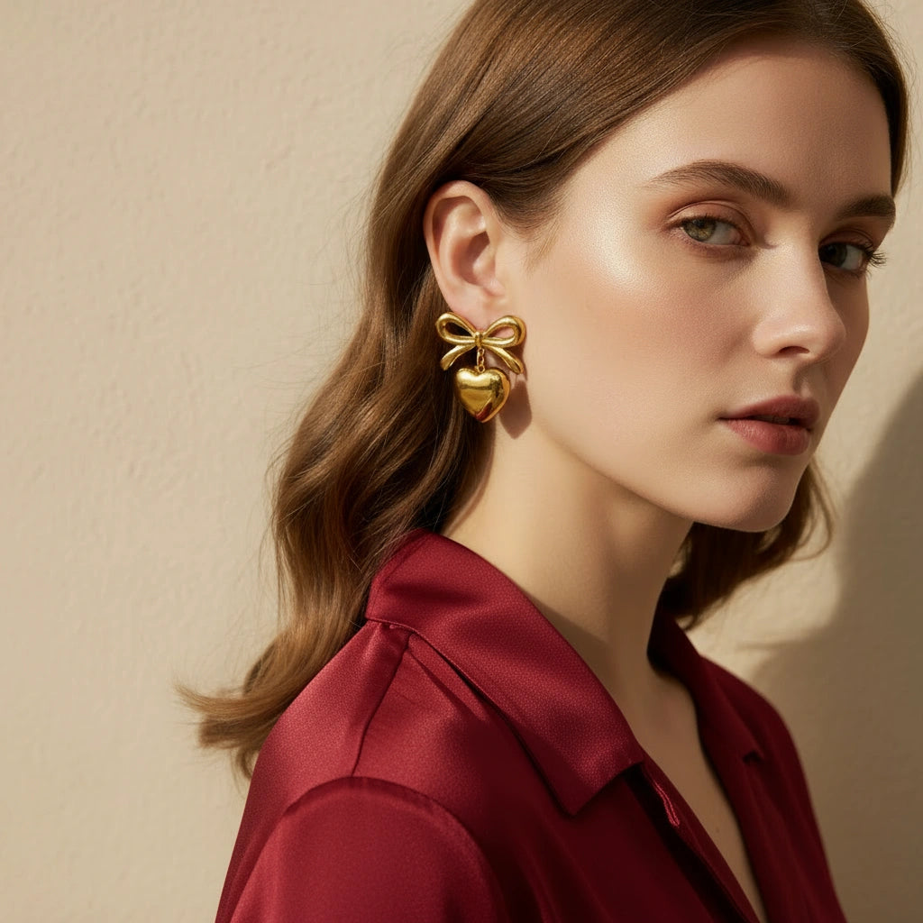  Cupid’s Knot Earrings - Gold-ChicaChica