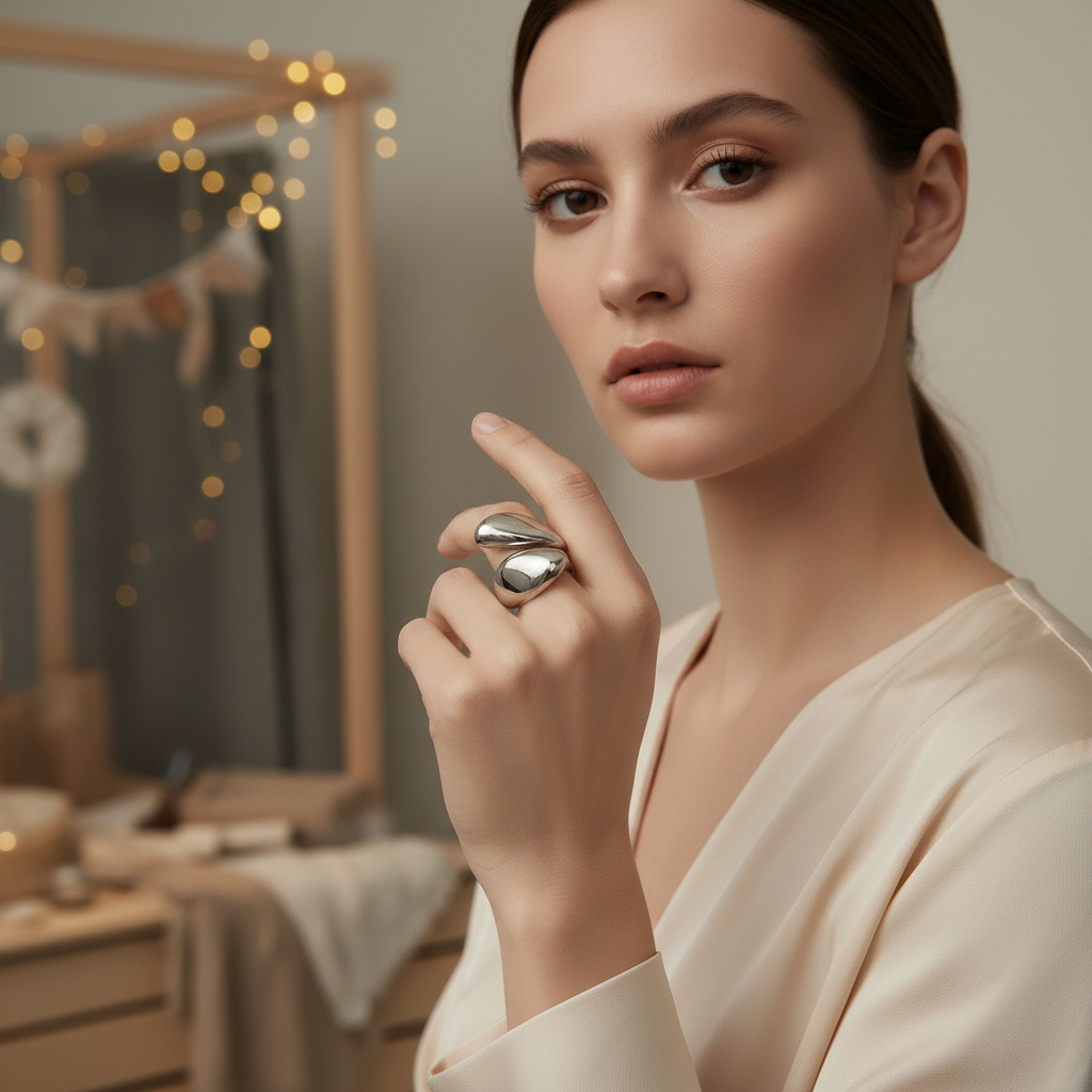 Droplet Ring_ Silver_ChicaChica