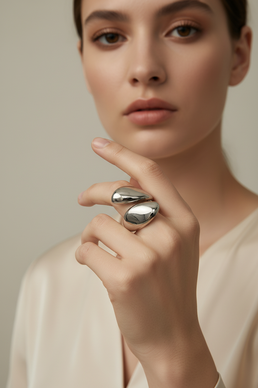 Droplet Ring_ Silver_ChicaChica