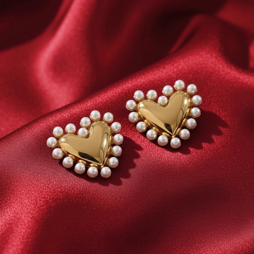 Ecliptic Heart Earrings_Gold_ChicaChica