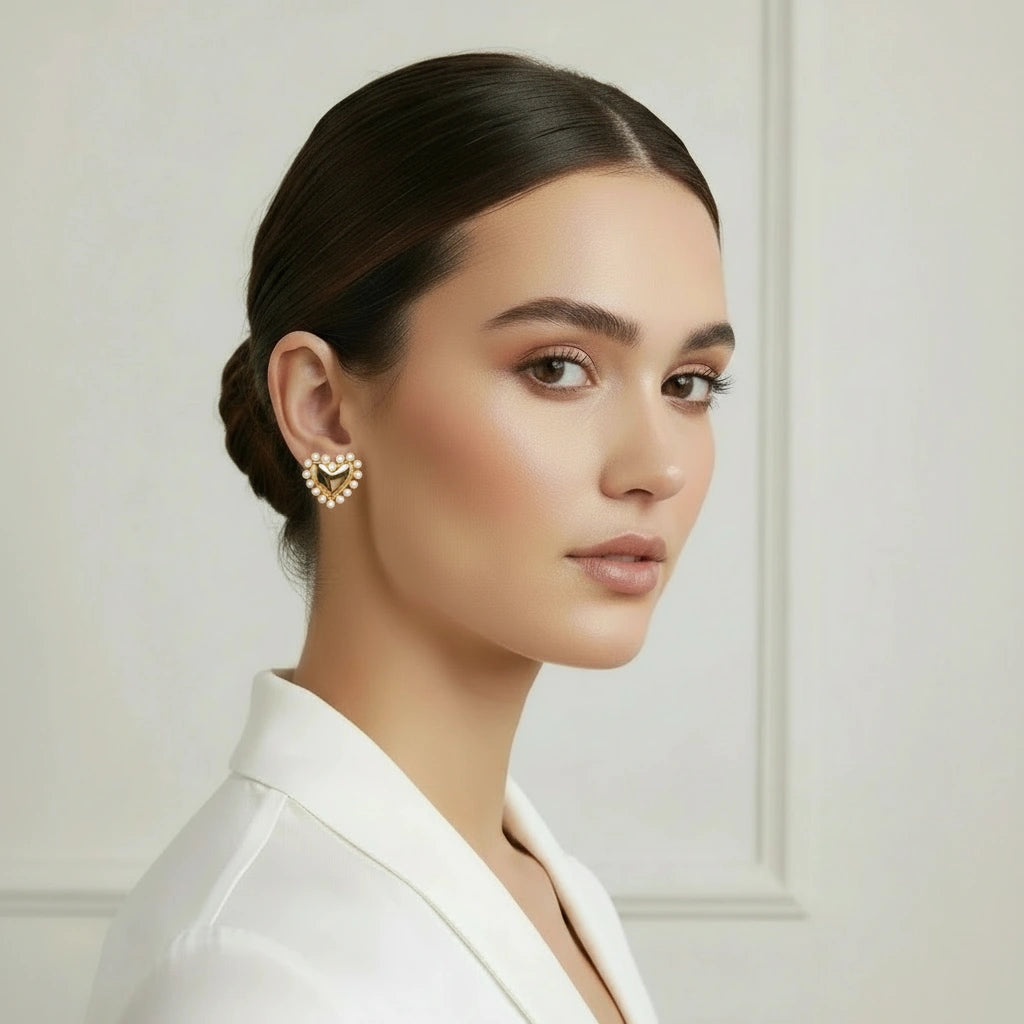 Ecliptic Heart Earrings_Gold_ChicaChica